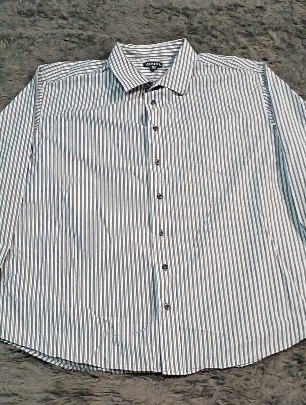 George Gray and Blue Striped Dress Shirt